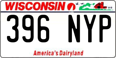 WI license plate 396NYP