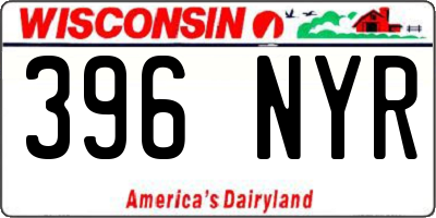 WI license plate 396NYR