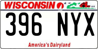 WI license plate 396NYX