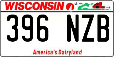 WI license plate 396NZB