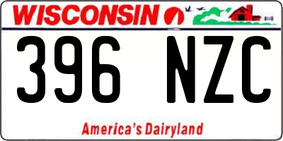 WI license plate 396NZC