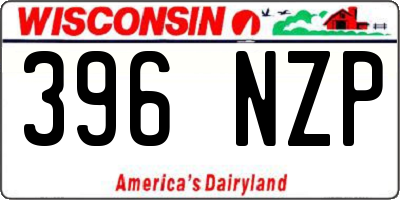 WI license plate 396NZP