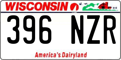 WI license plate 396NZR
