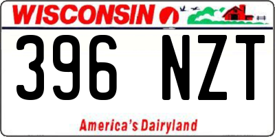 WI license plate 396NZT