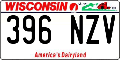 WI license plate 396NZV