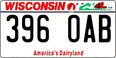 WI license plate 396OAB