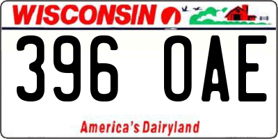 WI license plate 396OAE