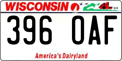 WI license plate 396OAF