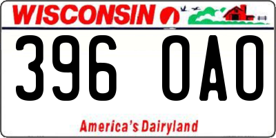 WI license plate 396OAO