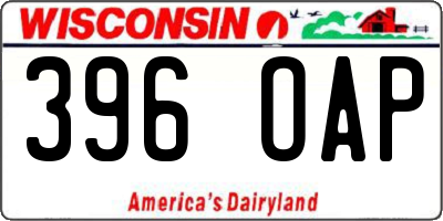 WI license plate 396OAP