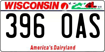 WI license plate 396OAS