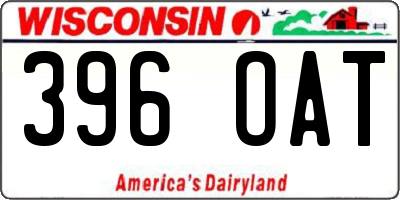 WI license plate 396OAT