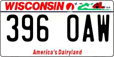 WI license plate 396OAW