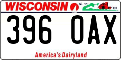 WI license plate 396OAX