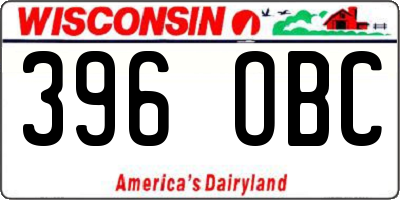 WI license plate 396OBC