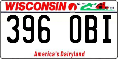 WI license plate 396OBI