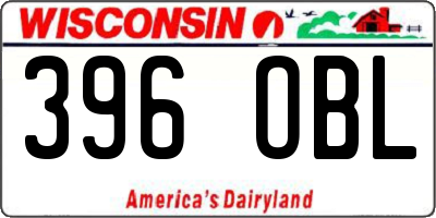 WI license plate 396OBL