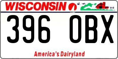 WI license plate 396OBX