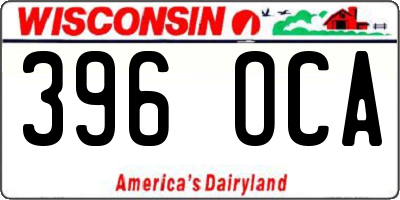 WI license plate 396OCA