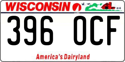 WI license plate 396OCF