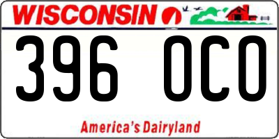 WI license plate 396OCO