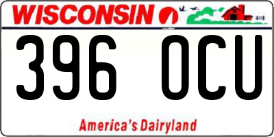 WI license plate 396OCU