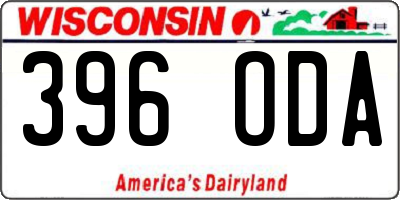 WI license plate 396ODA
