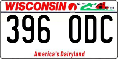 WI license plate 396ODC