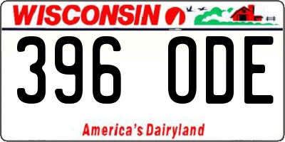 WI license plate 396ODE