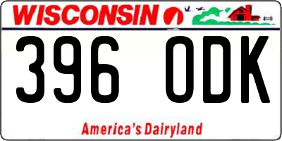 WI license plate 396ODK