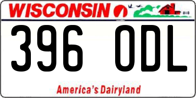 WI license plate 396ODL