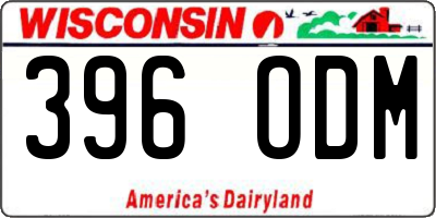 WI license plate 396ODM