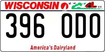 WI license plate 396ODO