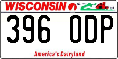 WI license plate 396ODP