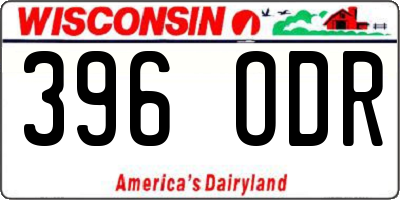 WI license plate 396ODR