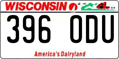 WI license plate 396ODU