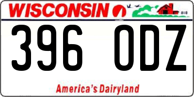 WI license plate 396ODZ