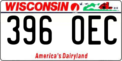 WI license plate 396OEC