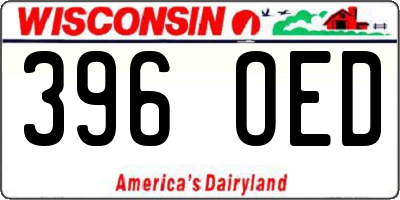 WI license plate 396OED