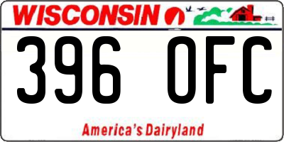 WI license plate 396OFC
