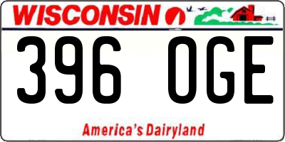 WI license plate 396OGE