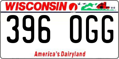 WI license plate 396OGG
