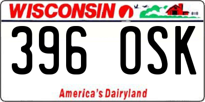 WI license plate 396OSK