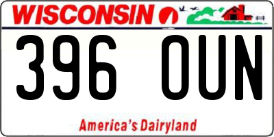 WI license plate 396OUN