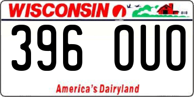 WI license plate 396OUO