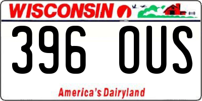 WI license plate 396OUS