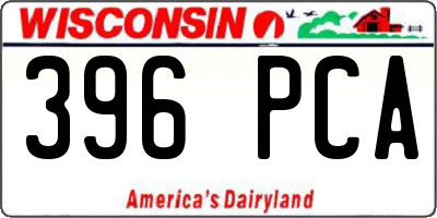 WI license plate 396PCA