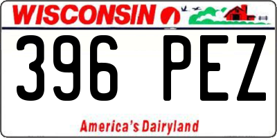 WI license plate 396PEZ