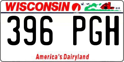 WI license plate 396PGH