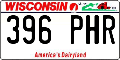 WI license plate 396PHR